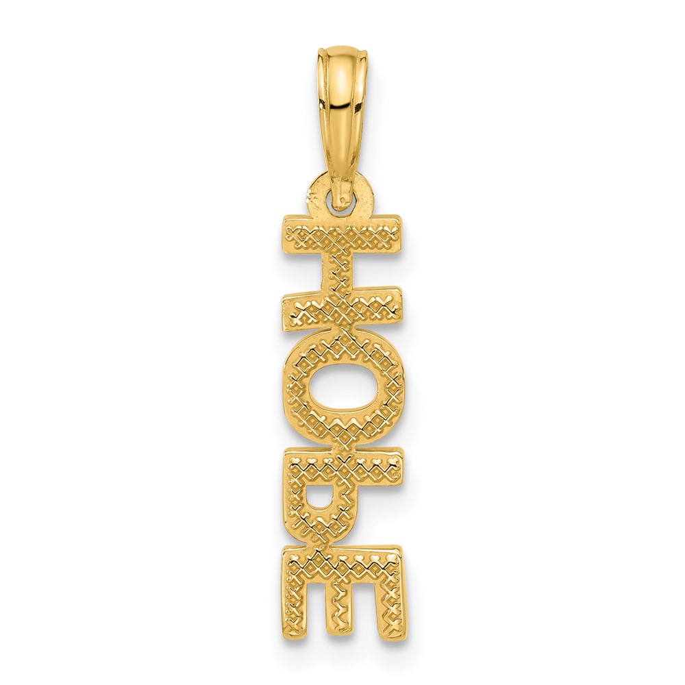 14k Polished HOPE Pendant (D5329)