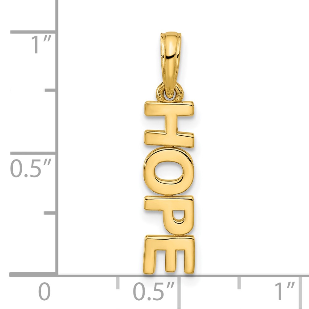 14k Polished HOPE Pendant (D5329)