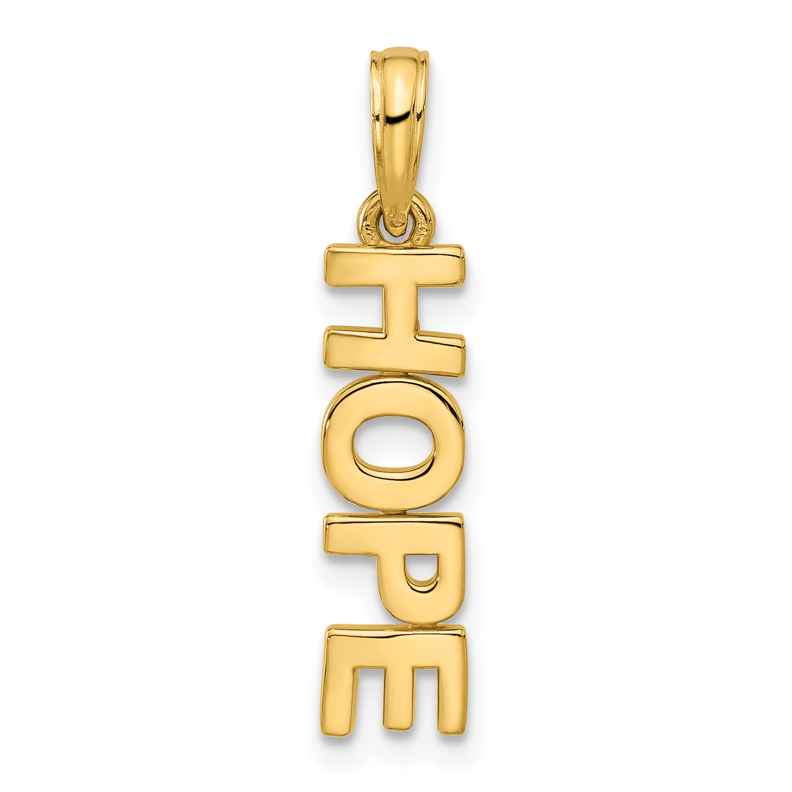 14k Polished HOPE Pendant (D5329)
