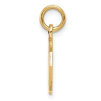 14K Yellow Gold Polished and Satin Baptism Spanish Recuerdo Del Bautismo on Back Round Charm view 2