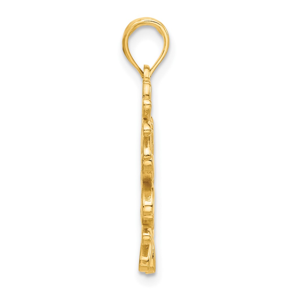 14k Polished Floral Pendant (D5415)