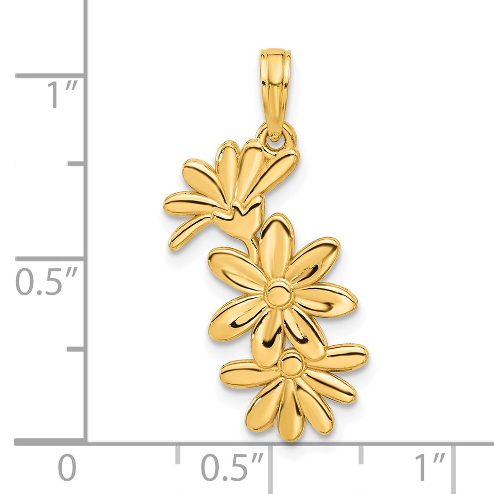 14k Polished Floral Pendant (D5415)