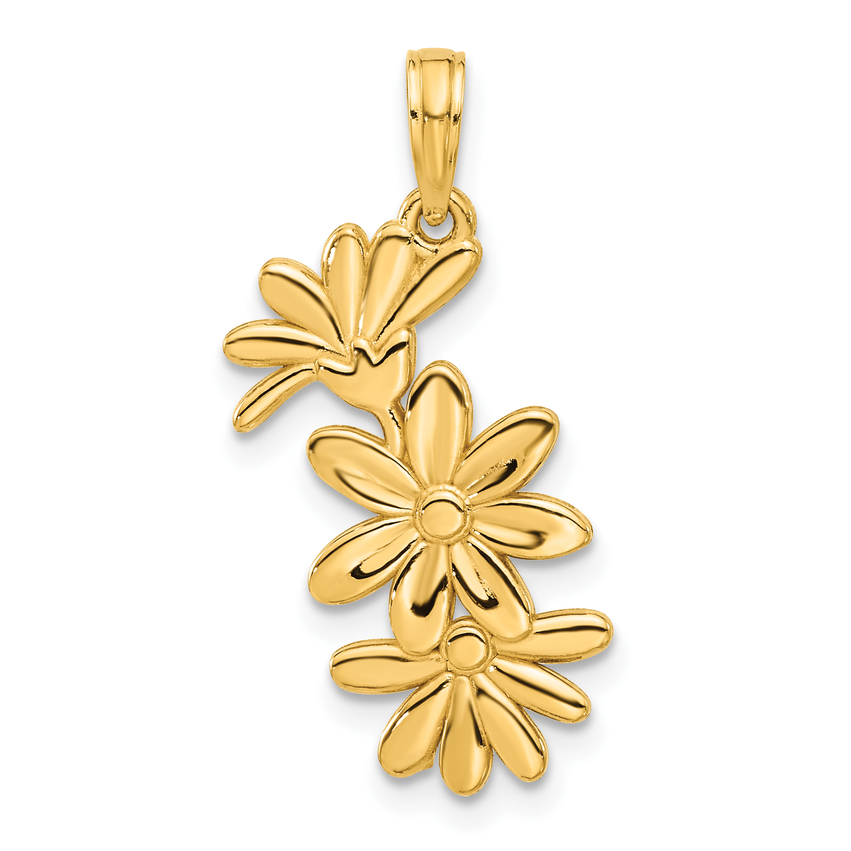 14k Polished Floral Pendant (D5415)
