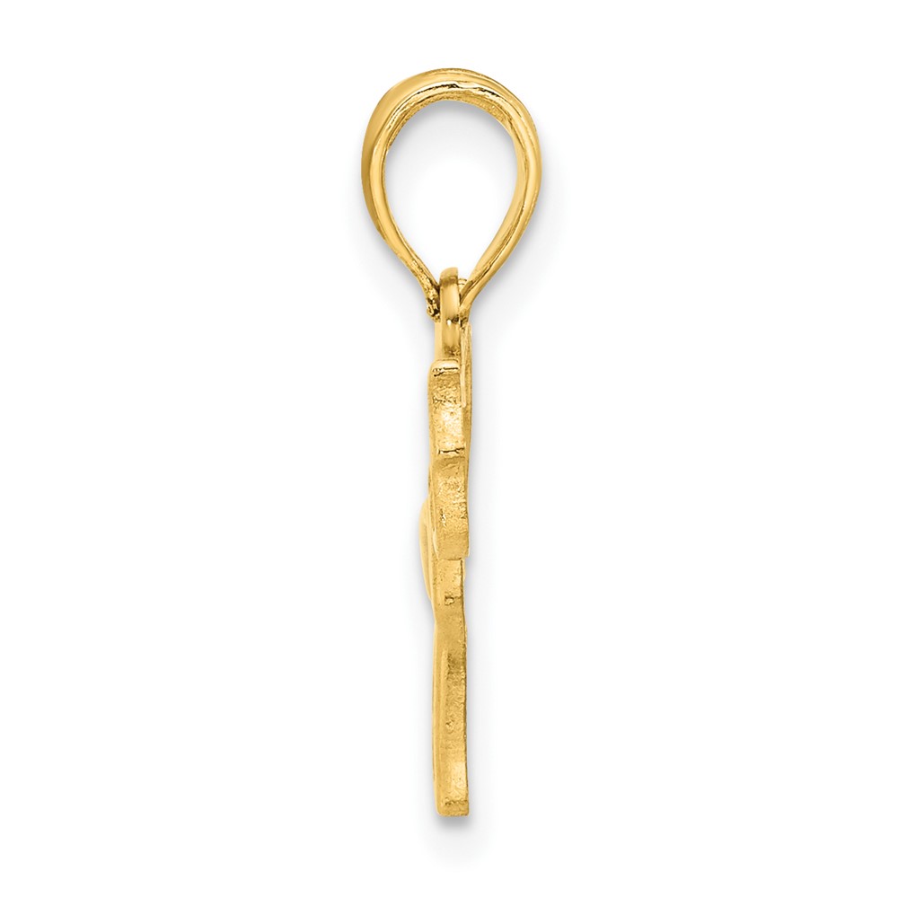 14K Polished Dog Outline Pendant (D5426)