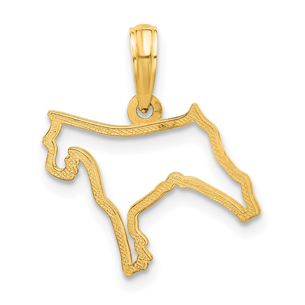 14K Polished Dog Outline Pendant (D5426)