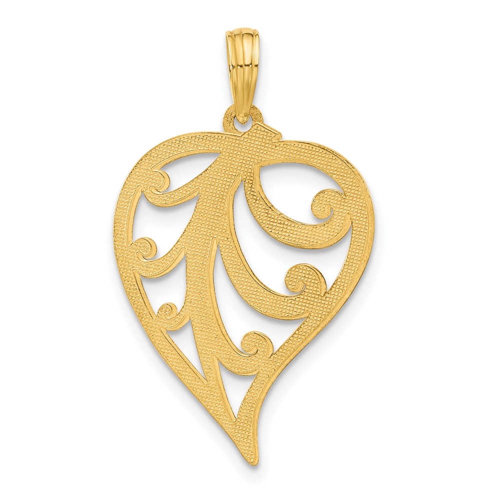 14k Polished Leaf Pendant (D5429)