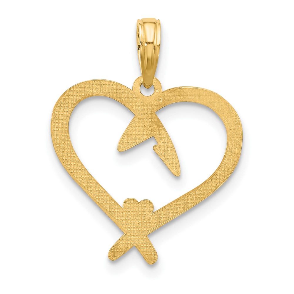 14k Fancy Heart Charm (D5435)