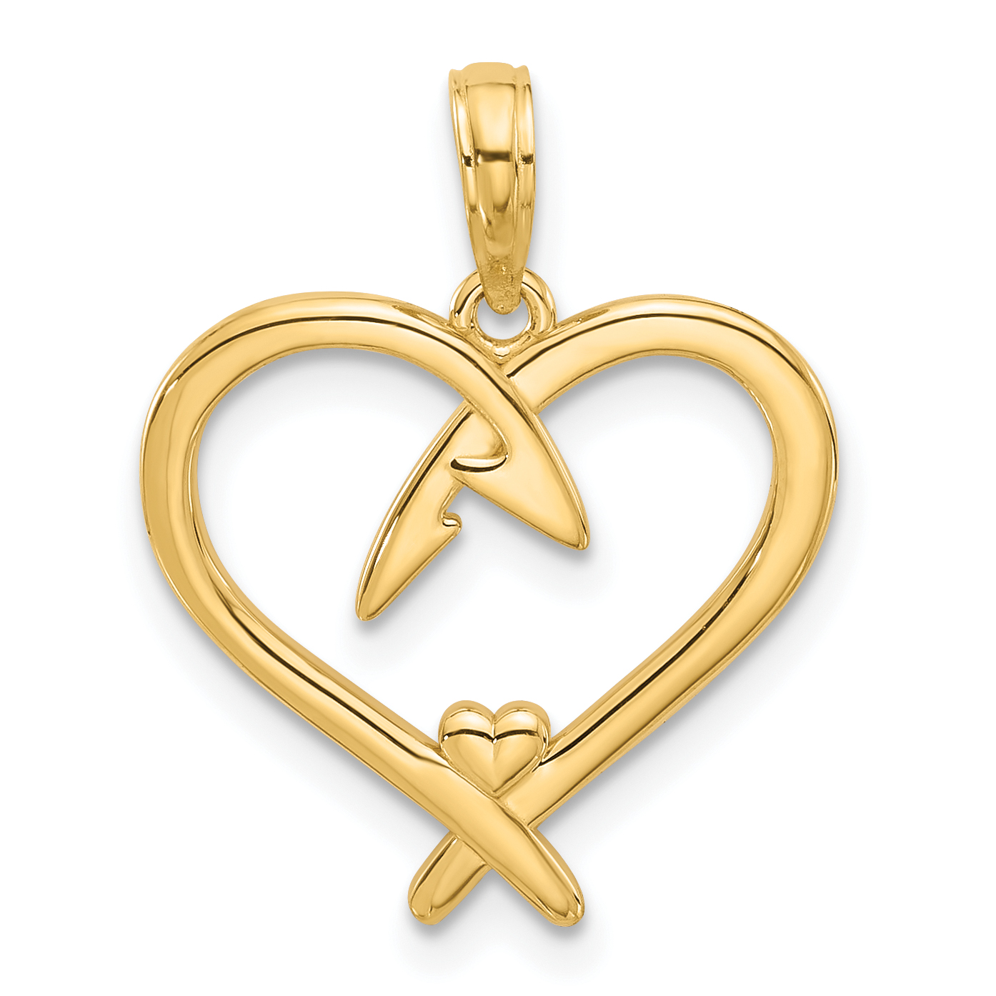 14k Fancy Heart Charm (D5435)