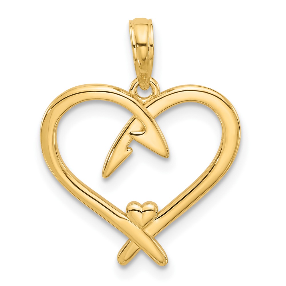 14k Fancy Heart Charm (D5435)