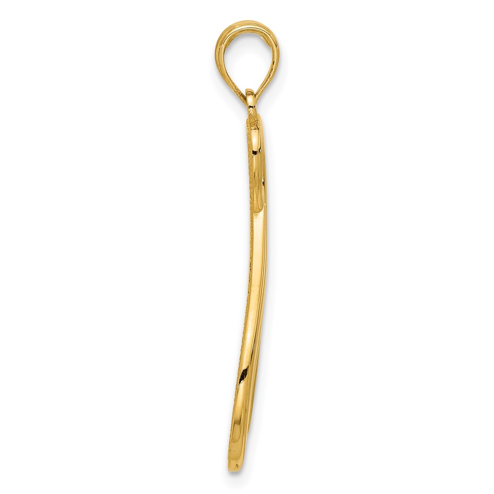 14k Polished Awareness Ribbon Pendant (D5481)