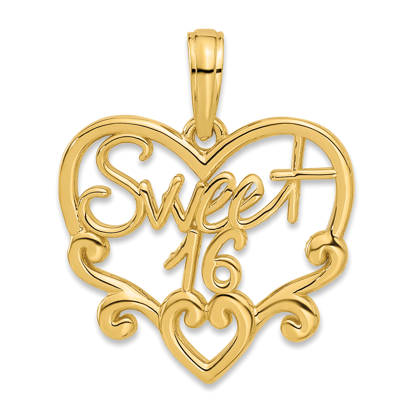 14k Fancy Sweet 16 Charm (D5482)