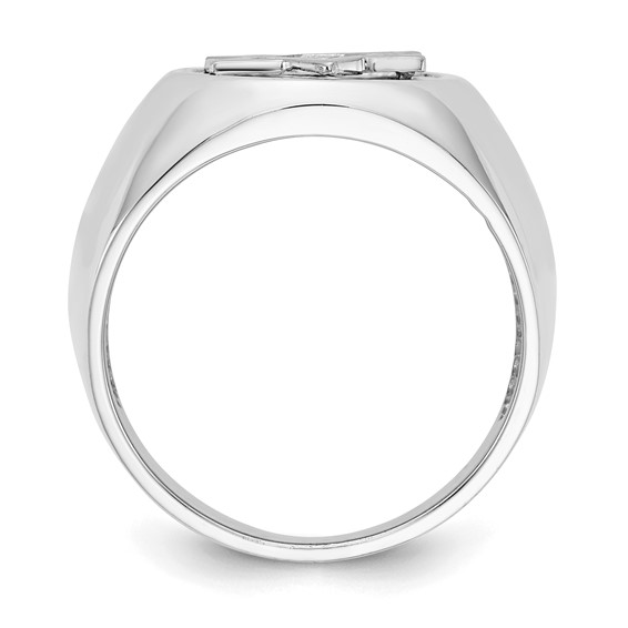 14k White Gold MEN'S STAR OF DAVID RING