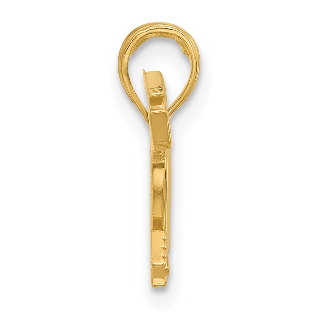 14K Polished Heart and Arrows Charm (D5568)