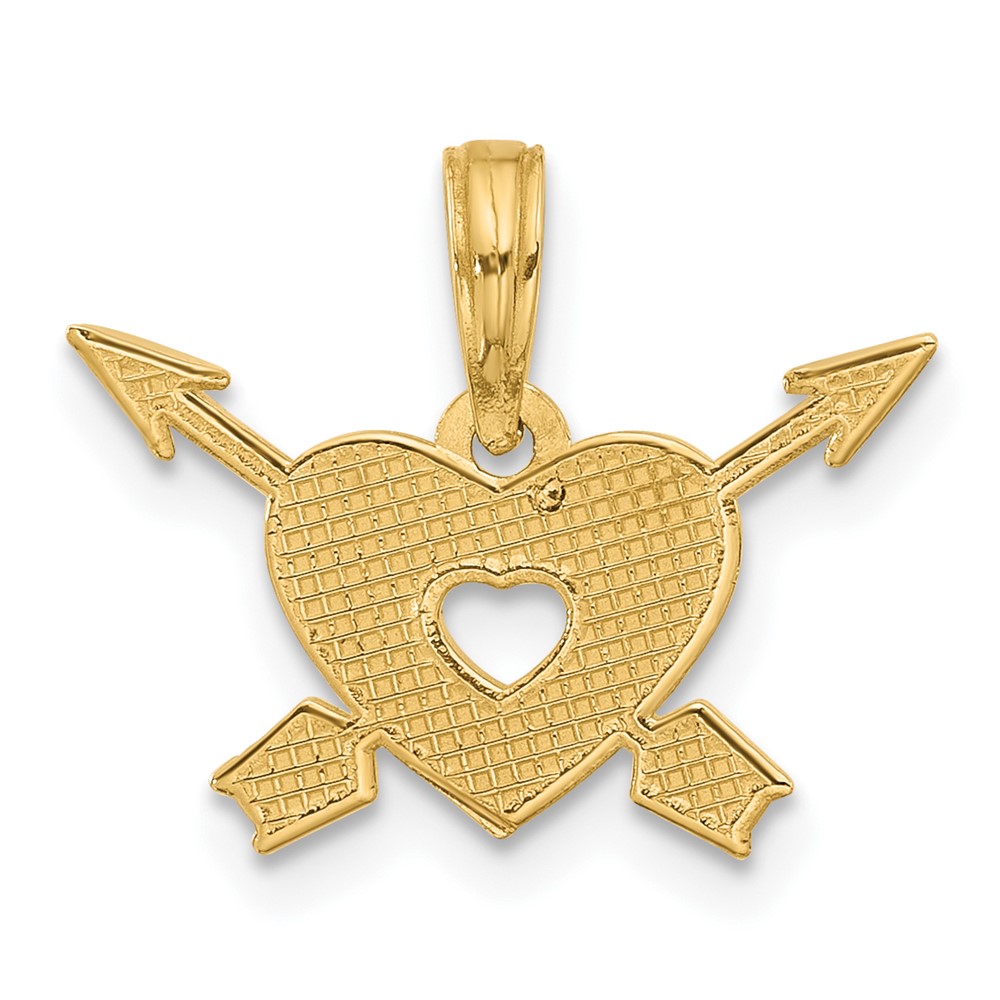 14K Polished Heart and Arrows Charm (D5568)