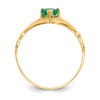14K Green CZ Polished Claddagh Ring view 2
