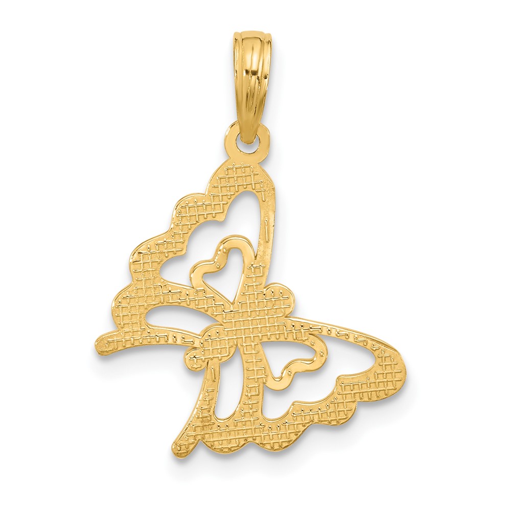 14K Polished Fancy Butterfly Charm (D5587)