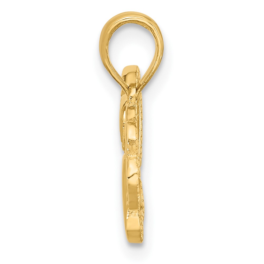 14K Polished Fancy Heart and Paw Charm (D5602)