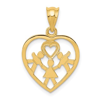 14k 3 Kids in Heart Charm