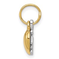 14K Two-tone Polished Moveable Key and Heart Lock Charm view 2