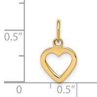14K Polished Cut-out Heart Pendant view 3
