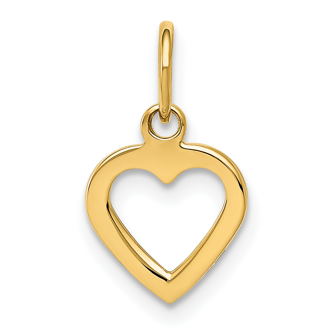 14K Polished Cut-out Heart Pendant (D604)
