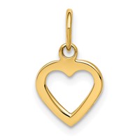 14K Polished Cut-out Heart Pendant view 1