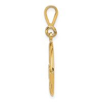 14K Yellow Gold Claddagh Pendant view 2