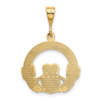 14K Yellow Gold Claddagh Pendant view 3