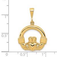 14K Yellow Gold Claddagh Pendant view 4