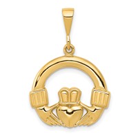 14K Yellow Gold Claddagh Pendant view 1