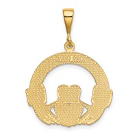14K Yellow Gold Claddagh Pendant view 3