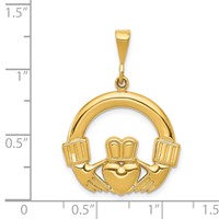 14K Yellow Gold Claddagh Pendant view 4