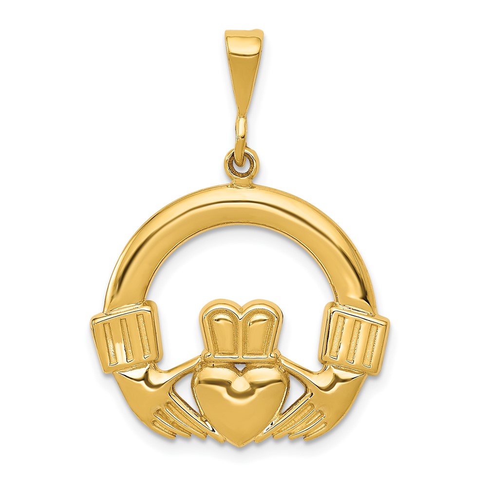 14K Yellow Gold Claddagh Pendant