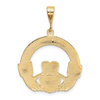 14K Yellow Gold Claddagh Pendant view 3