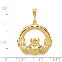 14K Yellow Gold Claddagh Pendant view 4