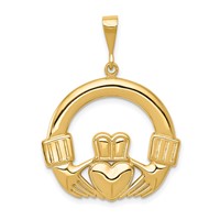 14K Yellow Gold Claddagh Pendant view 1
