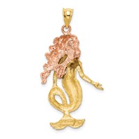 14K Two-Tone Mermaid Charm view 4