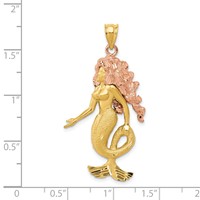 14K Two-Tone Mermaid Charm view 3