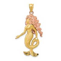 14K Two-Tone Mermaid Charm view 1