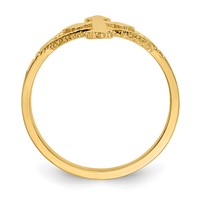 14K Polished Cross Ring view 2