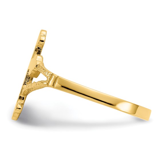 14k Polished Cross Ring