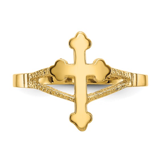 14k Polished Cross Ring