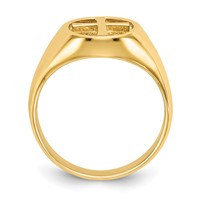 14K Yellow Gold Polished Eternal Life Cross Ring view 2
