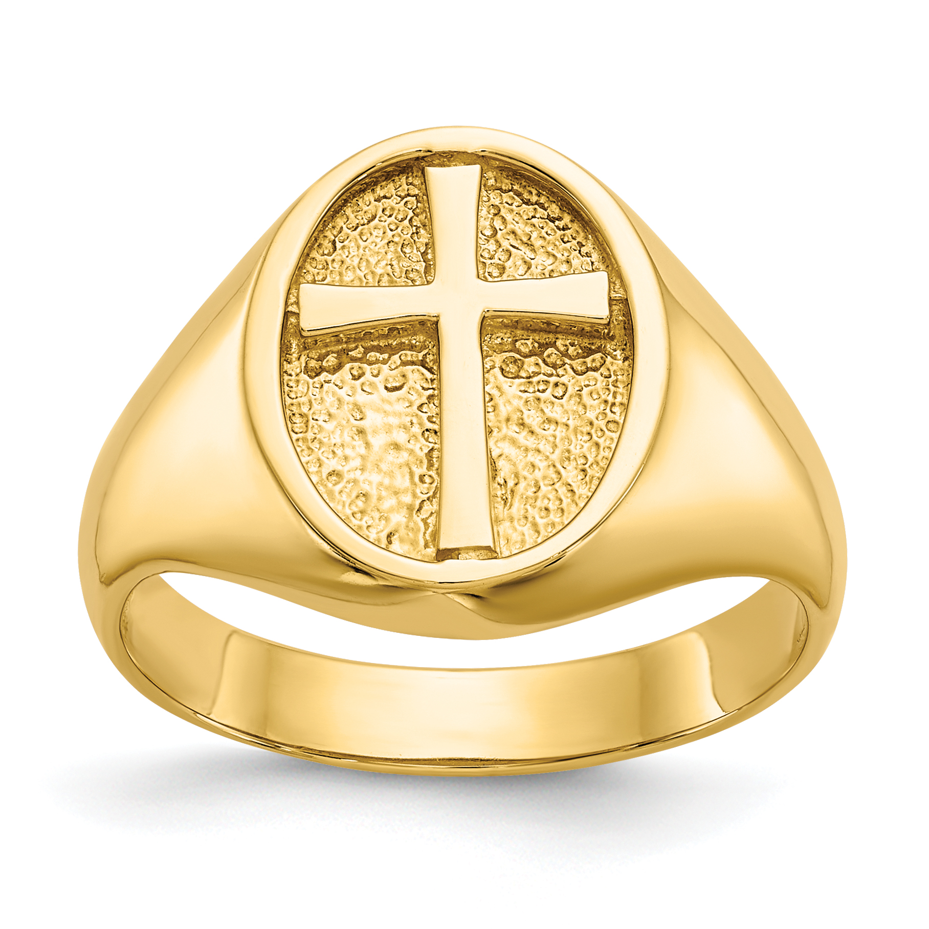 14k Polished Eternal Life Cross Ring (D79)