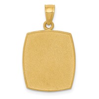 14K Satin and Polished Baptism Rectangular Pendant view 4
