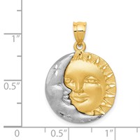 14K Two-tone Sun and Moon Charm view 3