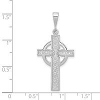 14K White Gold Celtic Cross Charm view 2