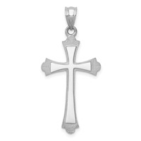 14K White Gold Cross Pendant view 1