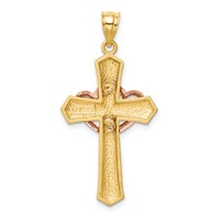 14K Two-tone Double Heart Cross Charm view 4