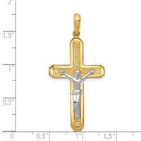 14K Two-tone Crucifix Pendant view 2
